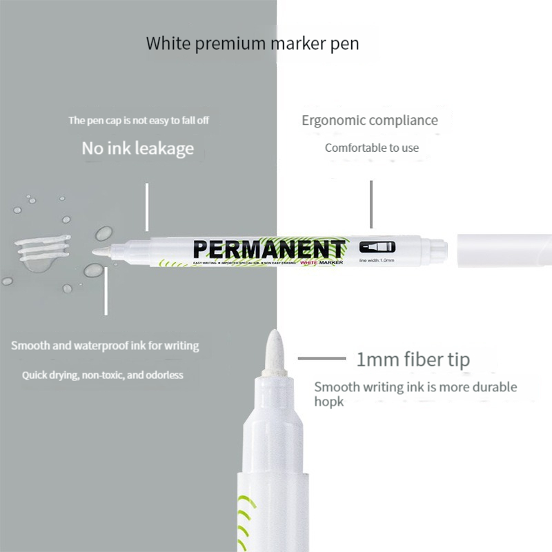 1/5/20Pcs White Marker Pen Wat - Tee Height Marker ulasan dan harga