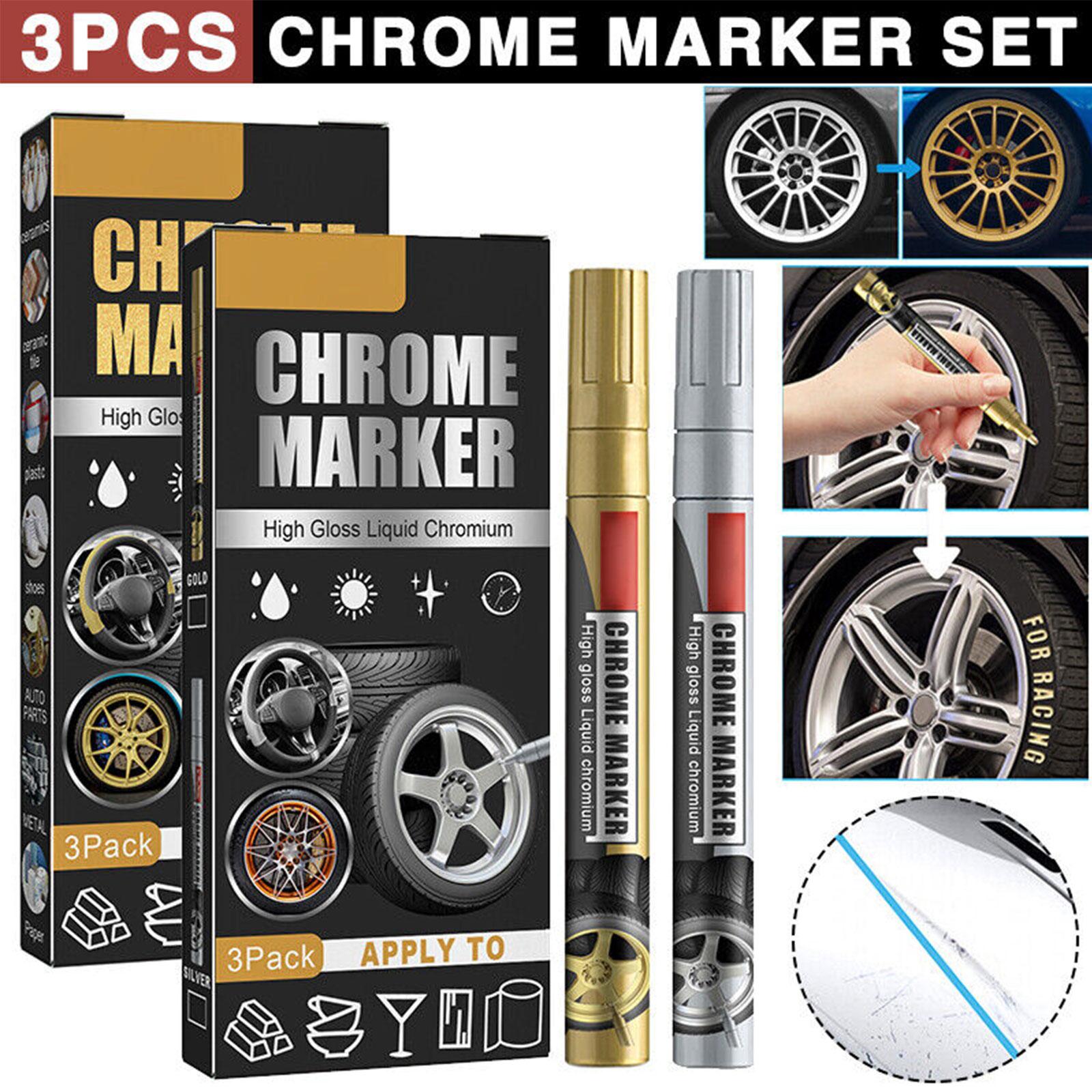 3Pcs/Set Chrome Marker Pen Car - Tee Height Marker ulasan dan harga