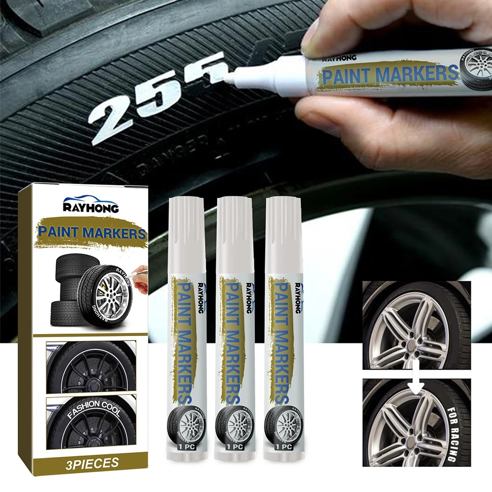 3 White Tire Paint Markers Wat - Tee Height Marker ulasan dan harga