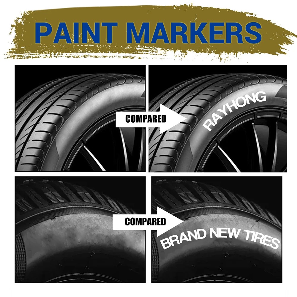 3 White Tire Paint Markers Wat - Tee Height Marker ulasan dan harga