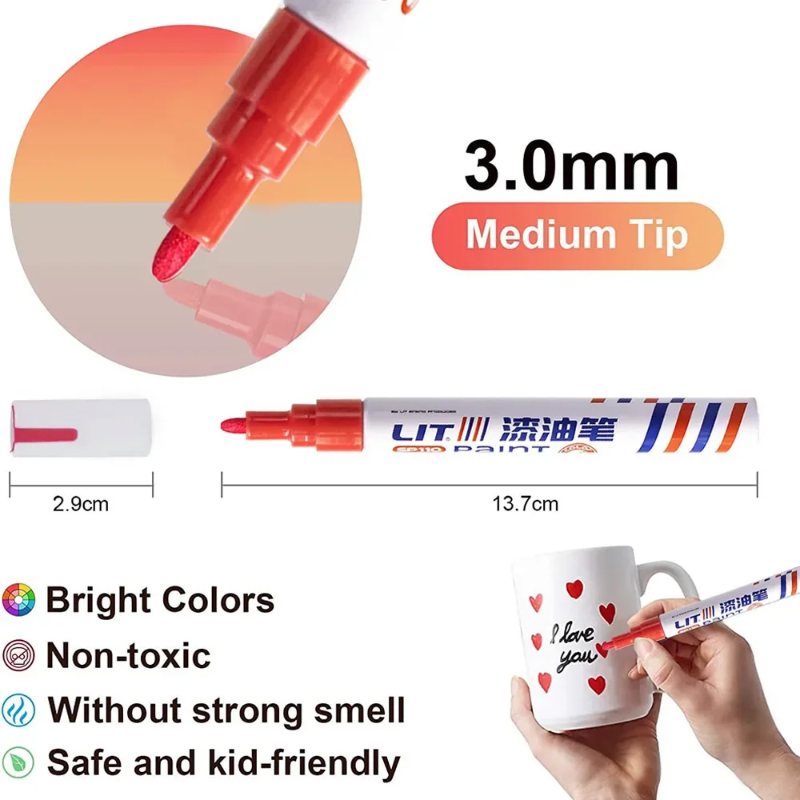 3mm Colorful 12 Colors Permane - Tee Height Marker ulasan dan harga